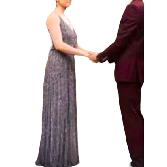 New BHLDN Fidelia 2 | XS Blue Gray Allover Sequins Embellished Maxi Gown - Picture 2 of 13